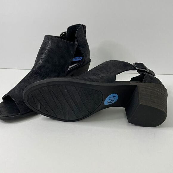 NEW!Carlos by Carlos Santana| Della| Black Leather Suede| Peep toe| Block heel| - Picture 11 of 12